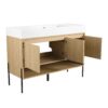 Modern Bathroom Vanity Combo With Single Resin Sink And Storage Cabinet, Multilayer Solid Wood - Oak - Image 15