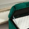 Upholstered Fabric Storage Ottoman Bench With Safety Hinge For Living Room & Bedroom - Green - Image 14