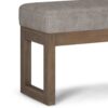 Milltown - Footstool Small Ottoman Bench - Distressed Gray Taupe - Image 5