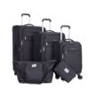 5 Piece Set (18/23/27/Travelbag /Toiletry Bag), Softshell Suitcase Spinner Wheels Terylene Polyester Luggage Sets Carry On Suitcase Luggage Lightweight Durable Suitcase - Black - Image 9