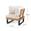 Sebastian - Corner Chair, Coffee Table - Beige - Image 3