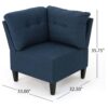 5 Piece Upholstered Sectional Sofa - Blue - Image 9