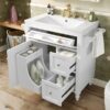 Bathroom Vanity With Top Sink, Modern Bathroom Storage Cabinet & 2 Drawers And A Tip-Out Drawer, Single Sink Bathroom Vanity - White - Image 19