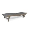 Outdoor Chaise Lounge With Pull Out Tray And Wicker Seat - Gray - Image 6