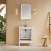 Fully Assembled 24'' Freestanding Single Bathroom Vanity With Ceramic Top - White - Image 8