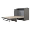 Queen Size Murphy Bed With Large Drawers - Brushed Gray - Image 6
