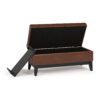 Oregon - Storage Ottoman Bench With Tray - Distressed Saddle Brown - Image 3