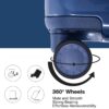 20" Carry On Luggage Lightweight Suitcase Tsa Lock USB Port Luggage Wheel Lock Artificial Leather Top Handle Spinner Wheels - Blue - Image 4