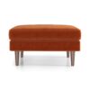 Amber - Square Upholstered Ottoman Velvet - Burnt Orange - Image 6