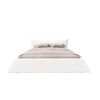 King Size Upholstered Platform Bed With Special Shaped Velvet Headboard, Metal & Solid Wood Frame - Cream - Image 7