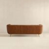 Ava - Genuine Italian Leather Channel Tufted Sofa - Gold / Tan - Image 5