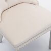 Nikki - Modern, High-End Tufted Solid Wood Contemporary Velvet Upholstered Dining Chair With Chrome Stainless Steel Plating Legs, Nailhead Trim (Set of 2) - Beige - Image 11