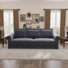 King Pull Out Sofa Bed, Chesterfield Sofa, 3 In 1 Velvet Convertible Sleeper Sofa With Nailhead Trim & Rolled Arm Multifunctional Sofa Bed For Living Room - Gray - Image 2