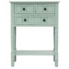 Narrow Console Table, Slim Sofa Table With Three Storage Drawers And Bottom Shelf For Living Room, Easy Assembly - Retro Blue - Image 9