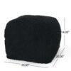 Spongy - Microfiber Square Pouf, Cozy Seating - Dark Charcoal - Image 3