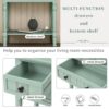 Narrow Console Table, Slim Sofa Table With Three Storage Drawers And Bottom Shelf For Living Room, Easy Assembly - Retro Blue - Image 6