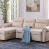 Ashton - Reversible Sleeper Sectional Sofa Chaise - Beige - Image 9