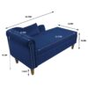 Chaise Lounge Indoor, Velvet Lounge Chair For Bedroom With Storage & Pillow, Modern Upholstered Rolled Arm Chase Lounge For Sleeping With Nailhead Trim For Living Room Bedroom Office - Navy Blue - Image 3