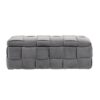 Stylish Storage Ottoman Bench With Safety Hinge For Living Room & Bedroom - Dark Gray - Image 18