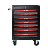 Rolling Metal Tool Chest With 7 Drawers, Steel Storage Cabinet With Ball Bearing Slides - Black / Red - Image 11