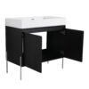 Minimalist 36" Freestanding Bathroom Vanity With Resin Sink And Storage Cabinet - Dark Oak - Image 18