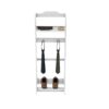 Accent Portable Garment Rack, Clothes Valet Stand With Storage Organizer - White - Image 7