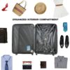3 Piece Luggage Sets, Lightweight Suitcase With Two Hooks, Spinner Wheels, Tsa Lock, (20/24/28) - Black - Image 4