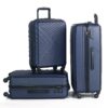 3 Piece Luggage Sets Lightweight Suitcase With Two Hooks, Spinner Wheels, Tsa Lock, (20/24/28) Navy - Image 28