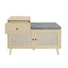 2 Door Shoe Cabinet With 1 Drawer, Freestanding Modern Shoe Storage Cabinet, For Entryway - Natural - Image 15