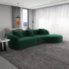 Elijah - Japandi Style Curvy Sectional Sofa - Green - Image 10