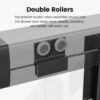 Semi-Frameless Double Sliding Shower Door, Bypass Shower Door, 1 / 4" (6Mm) Thick SGCC Tempered Glass Door - Black - Image 4