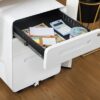 3 Drawer Mobile File Cabinet Under Desk Office, Simple Style Versatile Storage Cabinet For Legal / Letter / A4 Files, 5 Wheel Design Anti-Tilting Cold Rolled Steel Waterproof Moisture-Proof - White - Image 27