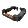 Spa Surround Spa Frame Quadrilateral Outdoor Rattan Sectional Sofa Set With Mini Sofa, Wooden Seats And Storage Spaces - Gray - Image 19