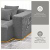 3 Piece Free Combination L Shaped Modular Sectional, Minimalist Floor Couch Set, Convertible Foam Filled Cloud Compressed Couch For Living Room - Gray - Image 20