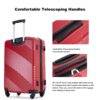 3 Piece Luggage Sets Lightweight Suitcase With Two Hooks, Spinner Wheels, (20/24/28) - Red - Image 6