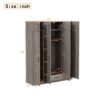 Contemporary 4 Door Wardrobe With 1 Drawer And Top Cabinet - Gray - Image 10