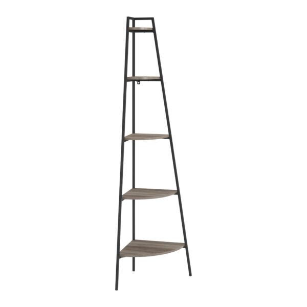 Modern Industrial Corner Bookshelf - Gray Wash