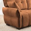 3 Seater Sofa Set With Ottoman And Pillows, Textured, High Resilience Cushions - Burnt Orange - Image 6