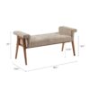 Accent Bench With Button Tufted Seat - Tan - Image 3
