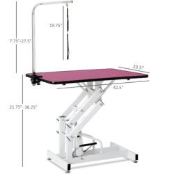 Hydraulic Pet Grooming Table - Pink