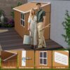 Heavy Duty Metal Storage Shed With Double Doors, Windows & Ventilation Weatherproof Iron Outdoor Garden Shed - Brown - Image 10