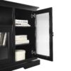 Transitional Classic 70" TV Stand For 80" TVs With 4 Glass Doors - Black - Image 2