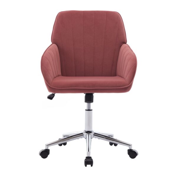 Adjustable Office Chair Ergonomic Swivel Chair - Rose Red