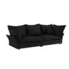 Modern Comfy Upholstered Sofa Cloud Couch, Deep Seat Couches With Multiple Large Soft Pillows, Convertible Deep Seat Chaise Longue For Living Room - Black - Image 11