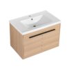 Bathroom Vanity With Resin Countertop Sink, 30" 2 Doors Cabinet Set - Oak - Image 14
