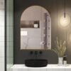 Arched Recessed Medicine Cabinet, Metal Framed Bathroom Wall Cabinet With Mirror And Adjustable Shelves, Wall Mirror With Storage For Bathroom - Matte Gold - Image 3