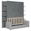 Queen Size Murphy Bed Space Saving Wall Bed With Sofa - Gray - Image 4