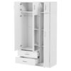 Modern 3 Door Mirror Wardrobe With 2 Drawers And Top Cabinet - White - Image 3
