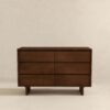 Dubrovnik - Mid-Century Modern Dresser With 6 Drawers - Brown - Image 3