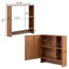 Wall Mounted Bathroom Storage Cabinet With Mirror Door, Medicine Cabinet, Over The Toilet Storage Cabinet With Shelves And Towel Rack - Walnut Brown - Image 3